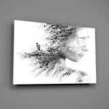 Woman Bird Glass Wall Art