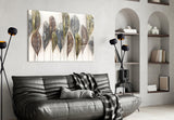 Feathers Glass Wall Art