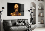 Gold Woman Glass Wall Art