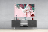 Flamingo Glass Wall Art