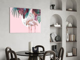 Flamingo Glass Wall Art