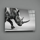 Black Rhino Glass Wall Art