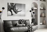 Black Rhino Glass Wall Art