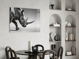 Black Rhino Glass Wall Art