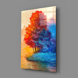 Red Tree Glass Wall Art