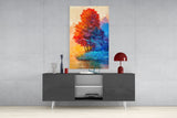 Red Tree Glass Wall Art