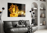 Gold Woman Glass Wall Art