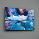 Blue Explosion Glass Wall Art