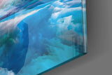 Blue Explosion Glass Wall Art