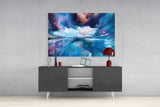 Blue Explosion Glass Wall Art