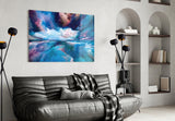 Blue Explosion Glass Wall Art