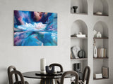 Blue Explosion Glass Wall Art