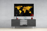 World Map Glass Wall Art