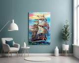 Sailboat Glass Wall Art