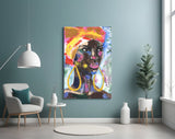 Woman with Earrings Glass Wall Art