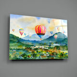 Hot Air Balloons Glass Wall Art