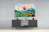 Hot Air Balloons Glass Wall Art