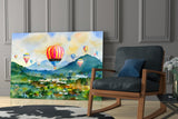 Hot Air Balloons Glass Wall Art