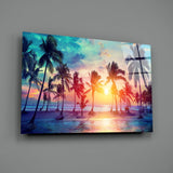 Sunset and Palms Glass Art