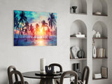 Sunset and Palms Glass Art