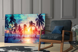 Sunset and Palms Glass Art