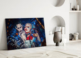 Harley Quinn and the Joker Glass Art