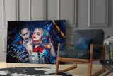 Harley Quinn and the Joker Glass Art