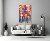 Colorful Trees Glass Wall Art