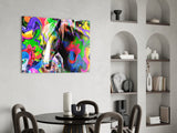 Colored Horse Glass Wall Art