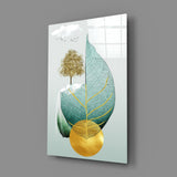 Tree on a Leaf Glass Wall Art