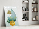 Tree on a Leaf Glass Wall Art