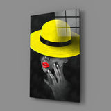 Yellow Hat Glass Wall Art