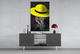 Yellow Hat Glass Wall Art