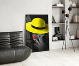 Yellow Hat Glass Wall Art