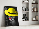 Yellow Hat Glass Wall Art