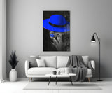 Blue Hat Glass Wall Art