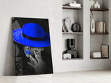 Blue Hat Glass Wall Art