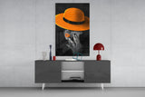 Orange Hat Glass Wall Art