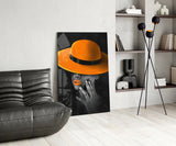 Orange Hat Glass Wall Art