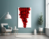 Red Layers Glass Wall Art