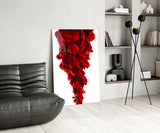 Red Layers Glass Wall Art