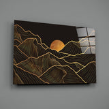 Moon and Mountains Glass Wall Art