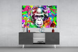 Monkey Face Glass Wall Art