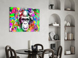 Monkey Face Glass Wall Art