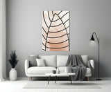 Lines of Leaf Glass Wall Art