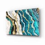 Marble Waves Glass Wall Art