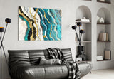 Marble Waves Glass Wall Art