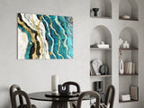 Marble Waves Glass Wall Art