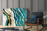 Marble Waves Glass Wall Art