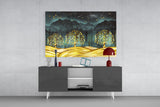 Golden Forest Glass Wall Art